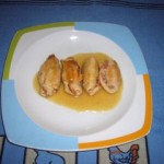 rollitos de pavo con salsa de cebolla