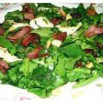 ensalada tibia de espinacas frescas con bacon
